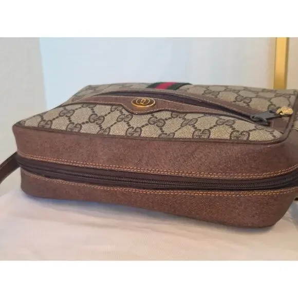 Gucci GG Monogram Vintage Ophidia Crossbody Bag Sherry Line Adjustable Strap - Picture 14 of 15